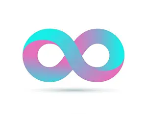 Loop Prints: Infinity logo symbol loop icon, infinite 8 mobius cycle