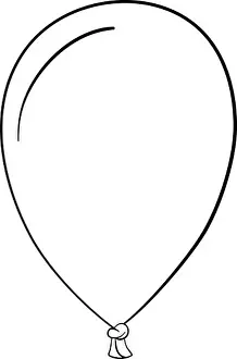Inflatable Prints: An inflatable party balloon line art drawing for party decorations in vector