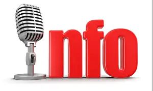 Audio Equipment Prints: Info with Microphone (clipping path included)