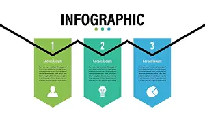 Milestone Prints: Infographic design template with business concept vector illustration with 3 steps or options or processes represent