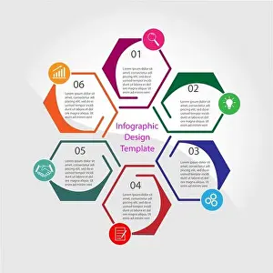 Bookmark Prints: Infographic design template. Six stages of successful business