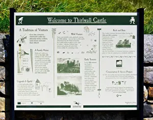 Information Board Prints: Information board ' Welcome to Thirlwall Castle'