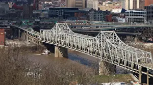 Ohio River Prints: infrastructure - Rust and damage to the Brent Spence Bridge that carries Interstates 71
