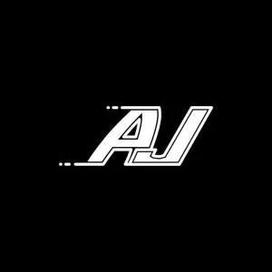 Initial Letter Prints: Initial AJ logo design with Shape style, Logo business branding