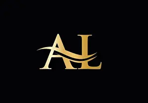 Jewelery Prints: Initial AL letter linked logo vector template