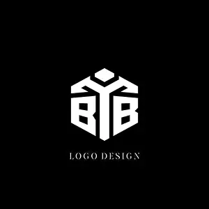 Gamer Prints: Initial BB logo hexagon shape geometric style vector graphic