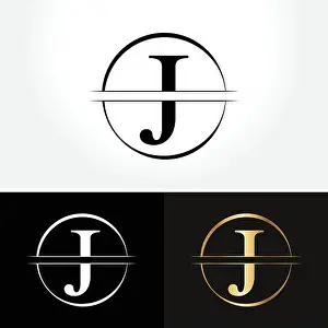 Letter J Prints: Initial Circle Letter J Logo Design Business Vector Template