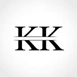 Overlapping Prints: Initial KK letter Logo Design vector Illustration. Abstract Letter KK logo Design