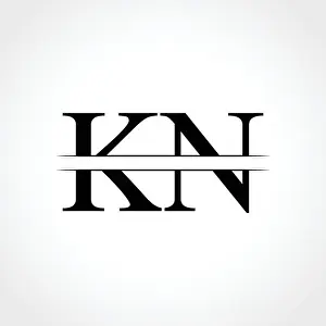 Monogram Vector Vectors Prints: Initial KN letter Logo Design vector Illustration. Abstract Letter KN logo Design
