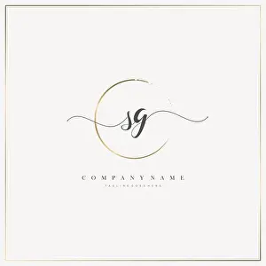 Business Card Prints: Initial Letter B handwriting logo hand drawn template vector