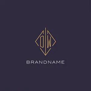 Rhombus Prints: Initial letter DW logo monogram with diamond rhombus style design ideas vector graphic