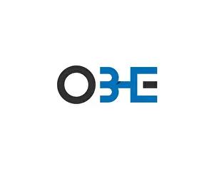 Attorney Prints: initial letter O B H E anagram shaping a human in vertical position logo