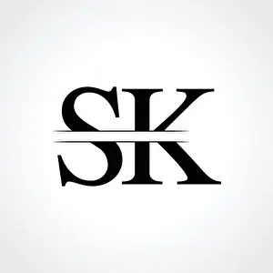 Monogram Vector Vectors Prints: Initial Letter SK Logo Design Vector Template. SK Letter Logo Design