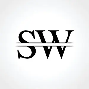 Monogram Vector Vectors Prints: Initial Letter SW Logo Design Vector Template. SW Letter Logo Design