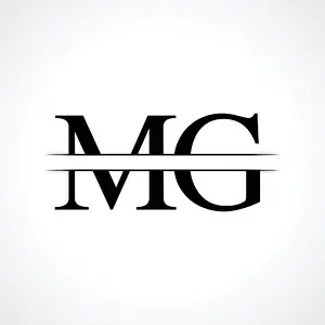 Business Letter Prints: Initial MG letter Logo Design vector Template. Abstract Black Letter MG logo Design