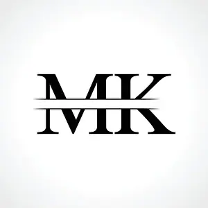 Business Letter Prints: Initial MK letter Logo Design vector Template. Abstract Black Letter MK logo Design
