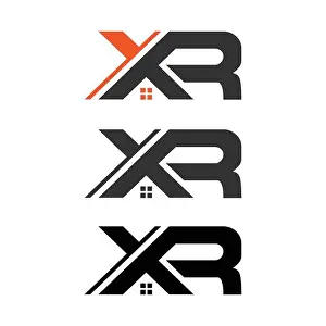 Developer Prints: Initial XR logo design template with home sign symbol