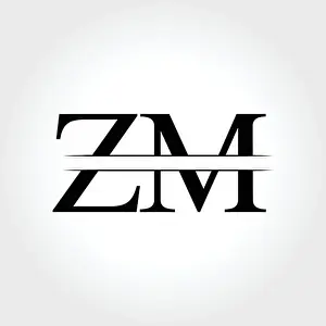 Overlap Prints: Initial ZM Logo Design Vector Template