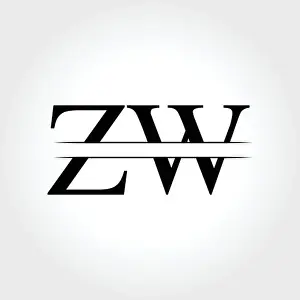 Overlap Prints: Initial ZW Logo Design Vector Template