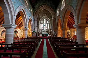 Snowdonia National Park Prints: Inside the church in the village of Betws-y-coed, Snowdonia National Park, Wales, UK