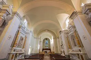 Hamlet Prints: Inside of he convent of San Francesco Roman Catholic church in Gothic style in the medieval village of Colle di Val