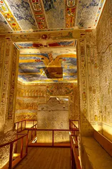 Hieroglyphs Prints: Inside the tomb of Ramses iv or Ramesses iv (KV2) in the Valley of the Kings