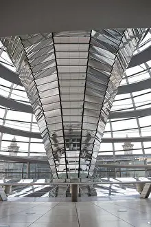 Inside view of Reichstag glass dome - current seat of the German Parliament
