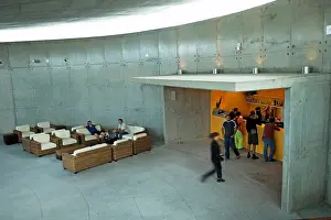 Inside the visitors center of the Capelinhos volcano museum Faial Island Azores