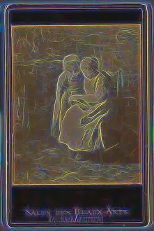 1850 Prints: Inspired by Photoreproduction of painting Two sisters by Albert Neuhuys