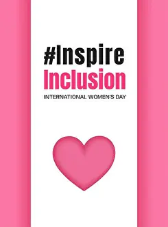 Feminism Prints: inspireinclusion. 2024 International Women's Day horizontal banner