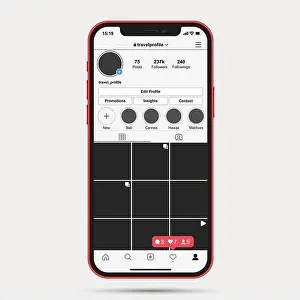 Notification Prints: Instagram profile template on apple iphone 13 pro