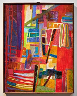 Painted Prints: Interieur a la baie - olio su tela - Maurice Esteve - 1947 - Milano