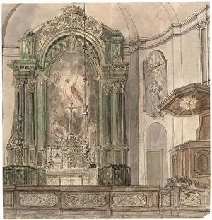 Tabernacle Prints: Interieur van de St. Mattiaskerk aan de St