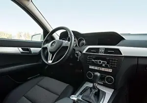 Steering Wheel Prints: interior of 2010s Mercedes-Benz C-class interior