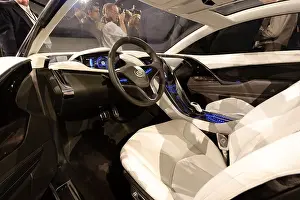 2009 Prints: Interior of the Cadillac Converj hybrid concept car at the 2009 North American International Auto Show in Detroit