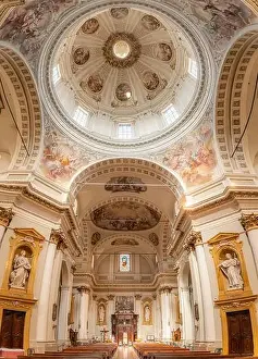 Maderno Prints: Interior of the church of John the Baptist (Basilica di San Giovanni Battista) in Lonato