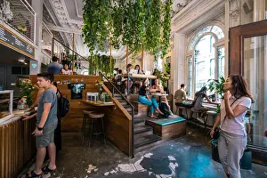 Barista Prints: Interior of a Coffee shop at Montreal, Tommy Café