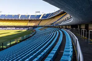 Buenos Aires Prints: Interior of La Bombonera soccer stadium (Boca Juniors) in La Boca area