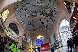 Benelux Prints: Interior of the Luxembourg Central railway station. Luxembourg city, Luxembourg