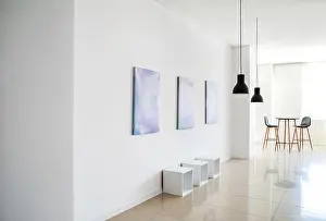 Chairs Prints: Interior of modern art gallery