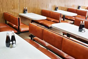 East London Prints: Interior of Nathans Pies and Eels Restaurant in Upton Park in East London