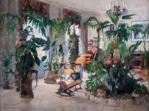Home Life Prints: Interior from Øvre Nanset by Harriet Backer is a 1885 painting capturing the intimate interior of a Norwegian home