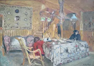 Impressionist Prints: An interior painting titled The Pitch Pine Room by Édouard Vuillard