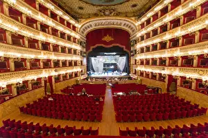 Napoli Prints: interior of Teatro di san carlo at via san carlo