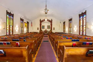 Vinyard Prints: The interior of Trinity United Methodist Church in Oak Bluffs