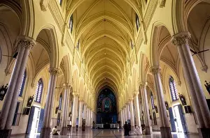 Kerala Prints: Interior of Vimalagiri Immaculate Heart of Mary Roman Catholic Latin Cathedral or Vimalagiri Cathedral in Kottayam