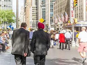 Suits Prints: International Businessmen Walk Along Crowds, 6th Avenue, NYC
