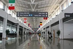 Concourse Prints: International flags hanging in Concourse B Dulles International Airport Dulles Virginia