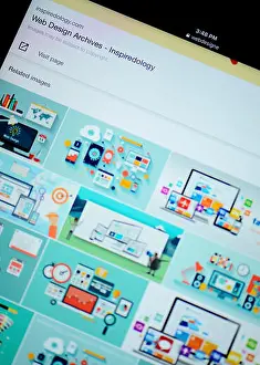 Searching Prints: Internet explorer Browser showing Web Design displayed on a Ipad screen