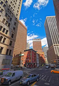 Crossroads Prints: Intersection of Water Street and Broad Street in Financial District in Lower Manhattan
